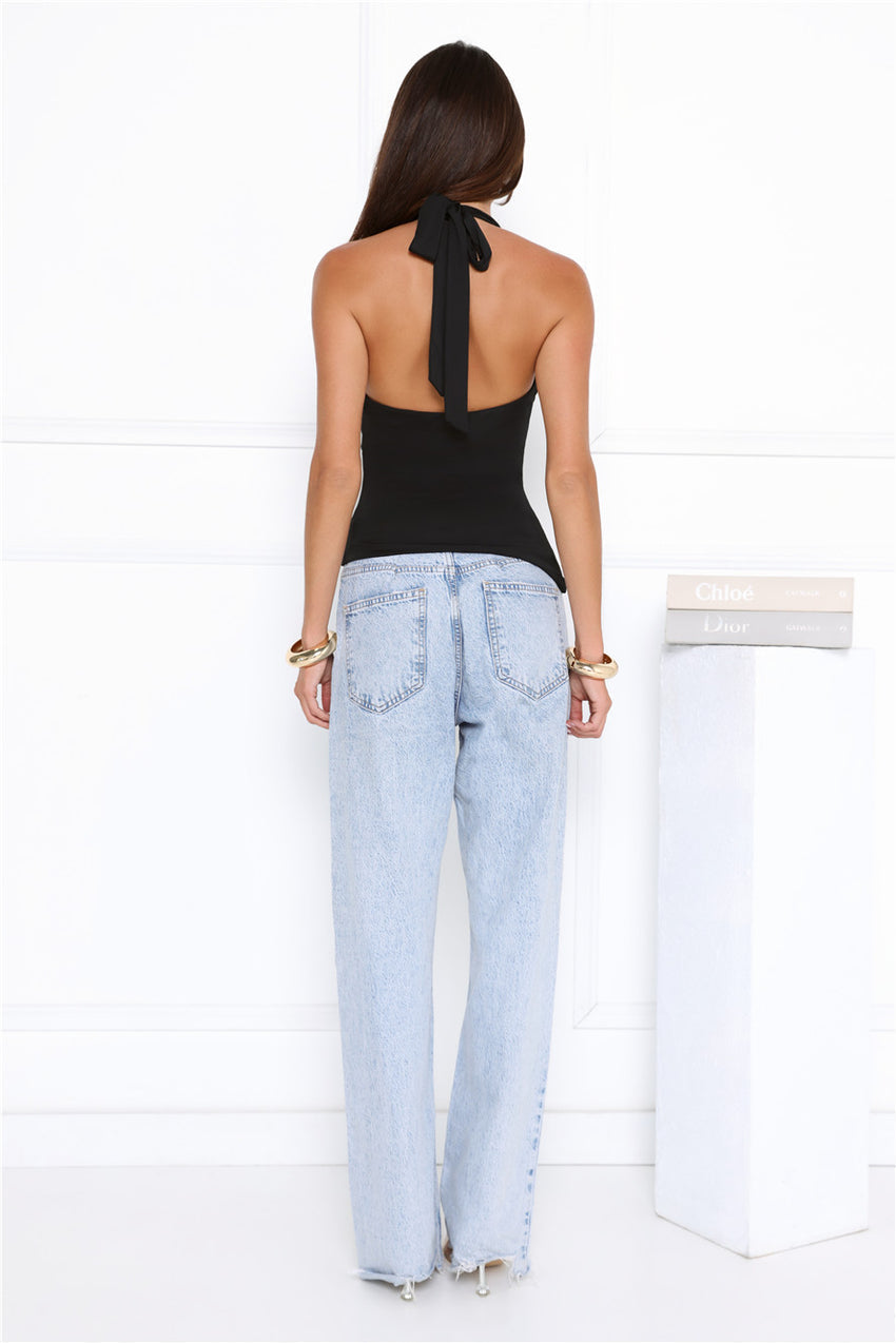 Smooth Standard Halter Top Black
