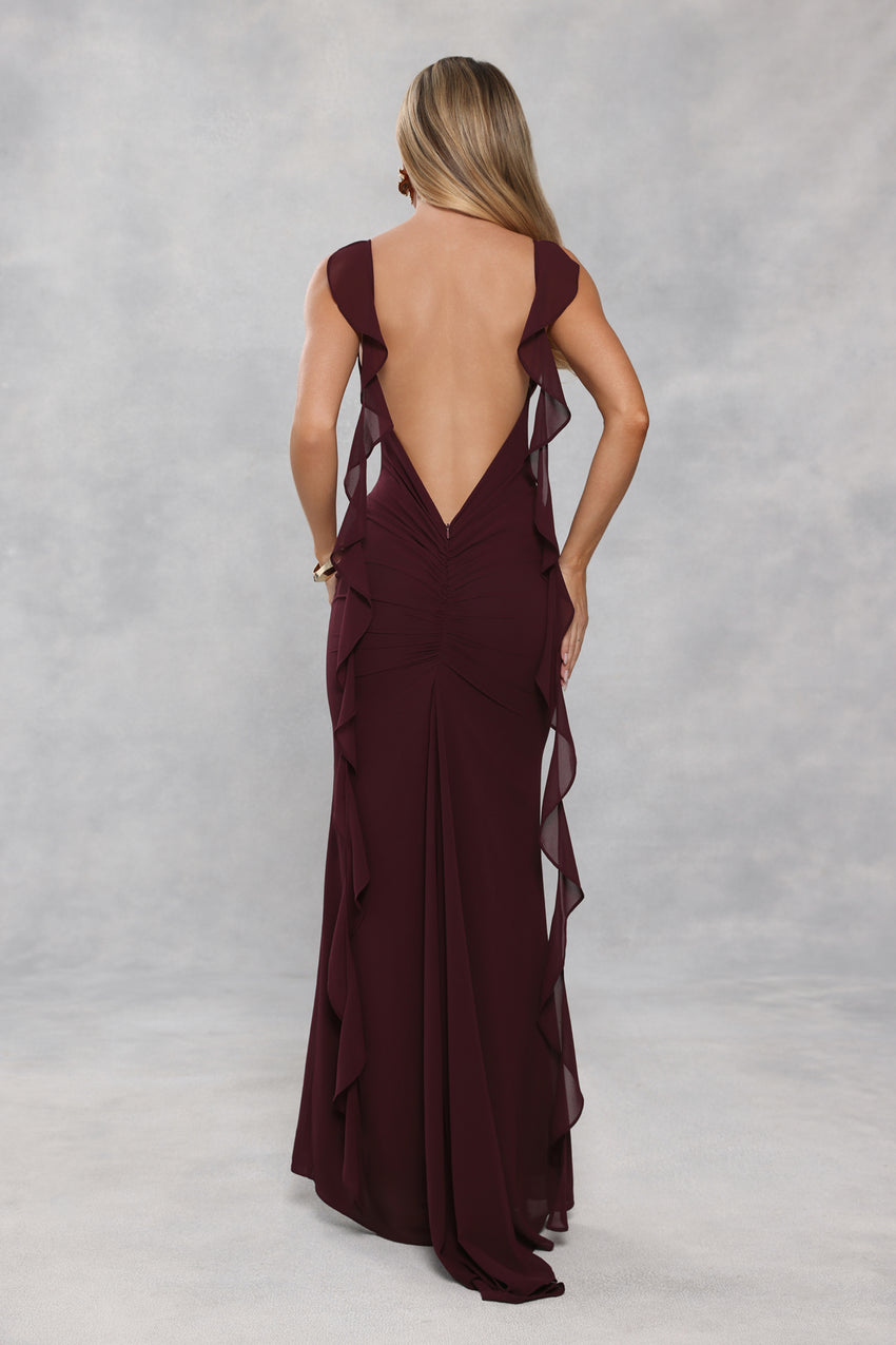 Pop Of Drama Maxi Dress Chocolate