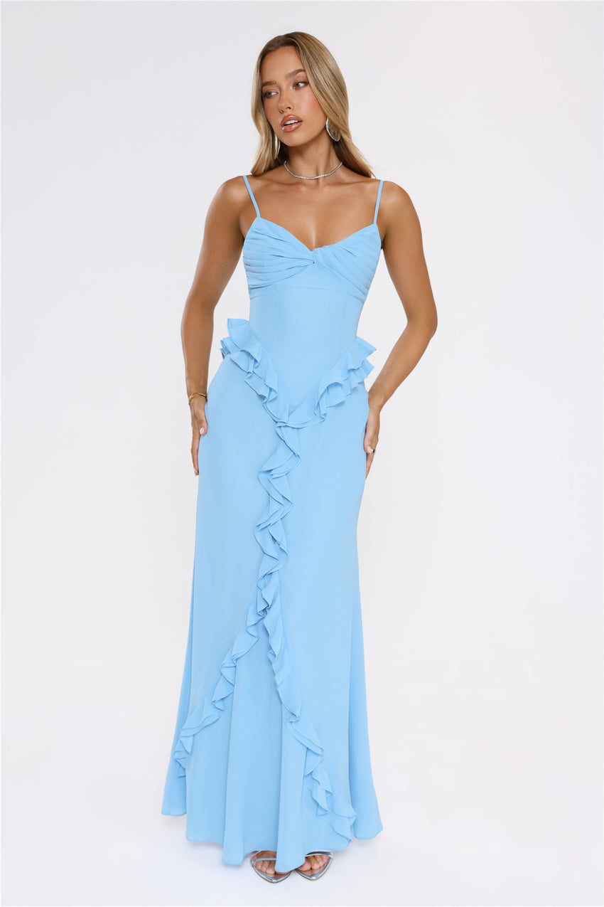 Balmy Nights Club Maxi Dress Blue