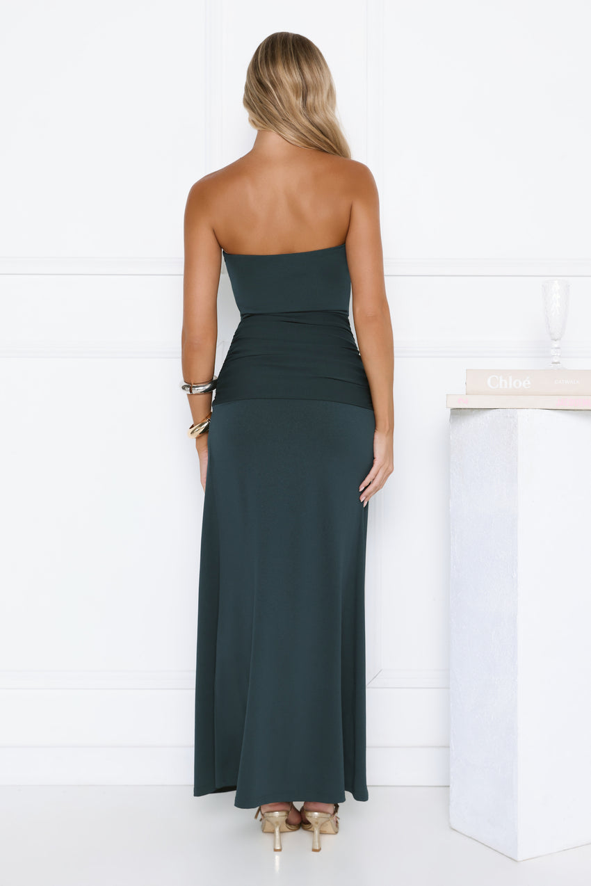 Cool Girl Agenda Strapless Maxi Dress Teal
