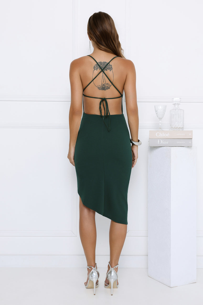 Regale Her Midi Dress Royal Green