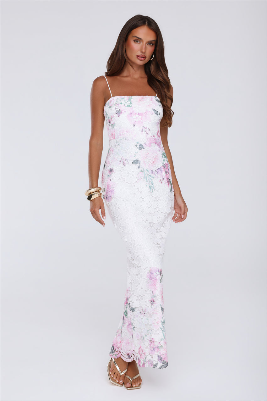 Wardrobe Flex Embroidered Maxi Dress White