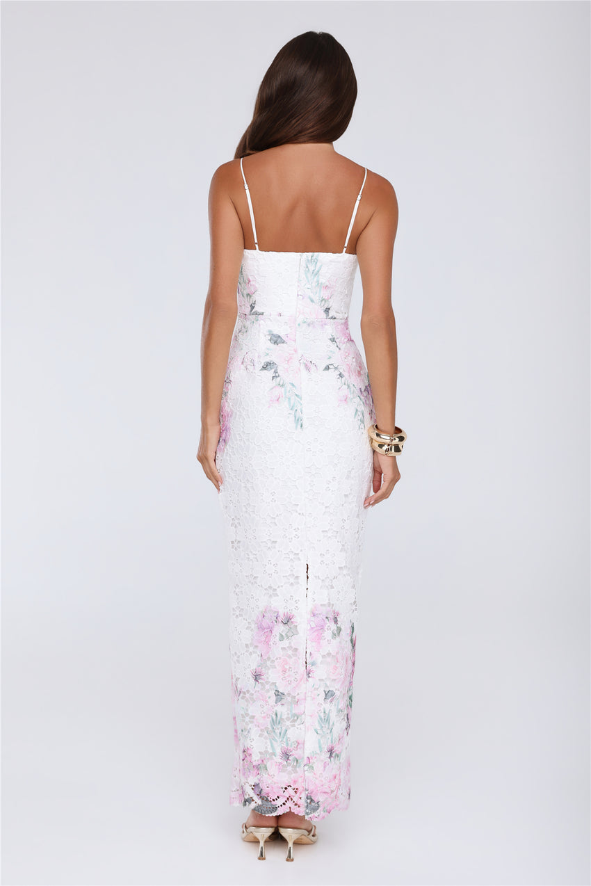 Wardrobe Flex Embroidered Maxi Dress White