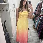 Sunset Magic Strapless Pleated Maxi Dress Yellow