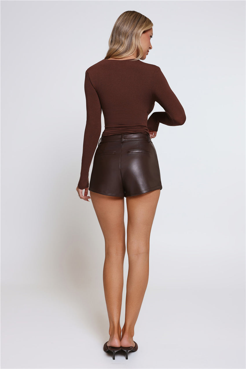 BASE Form Luxe Knit Worn Well Long Sleeve Top Chocolate