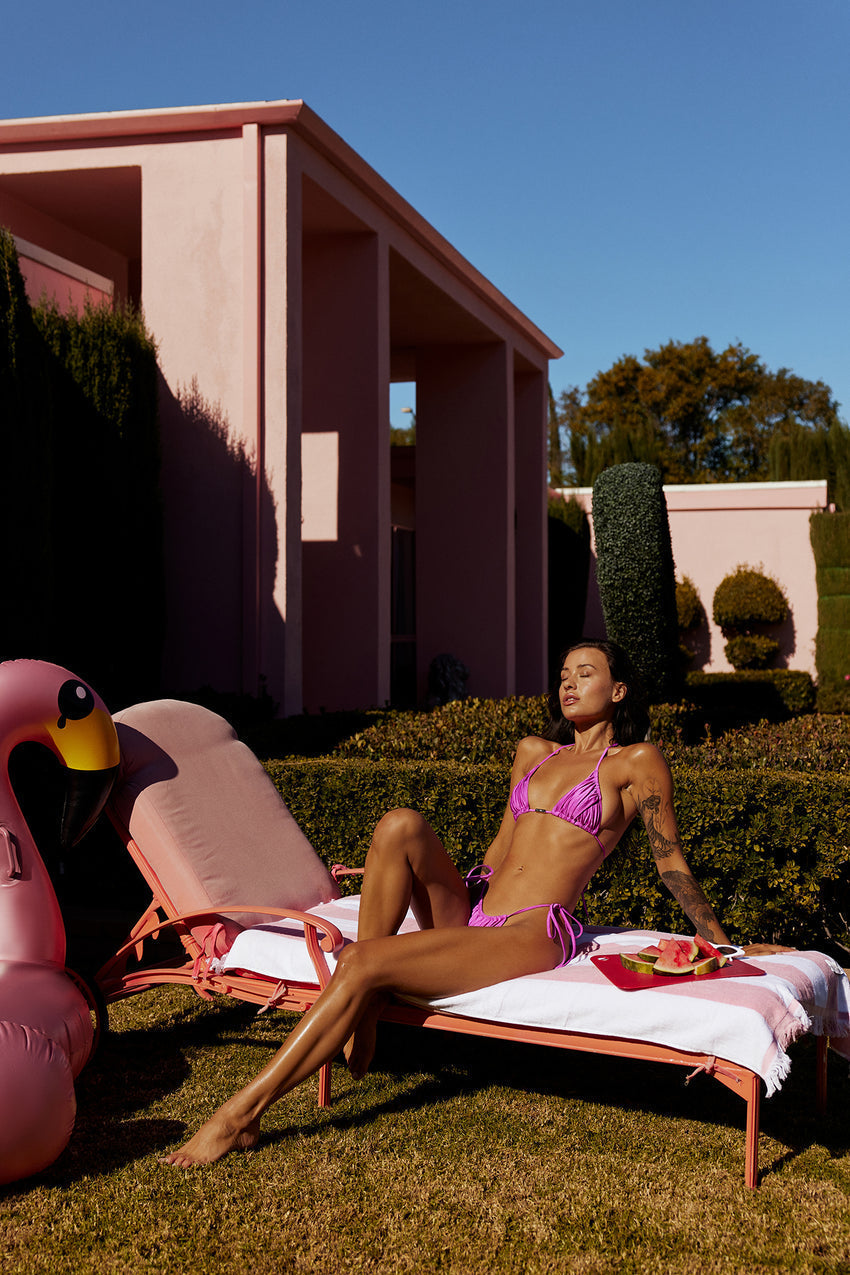 Neon Wave Swim Top Purple