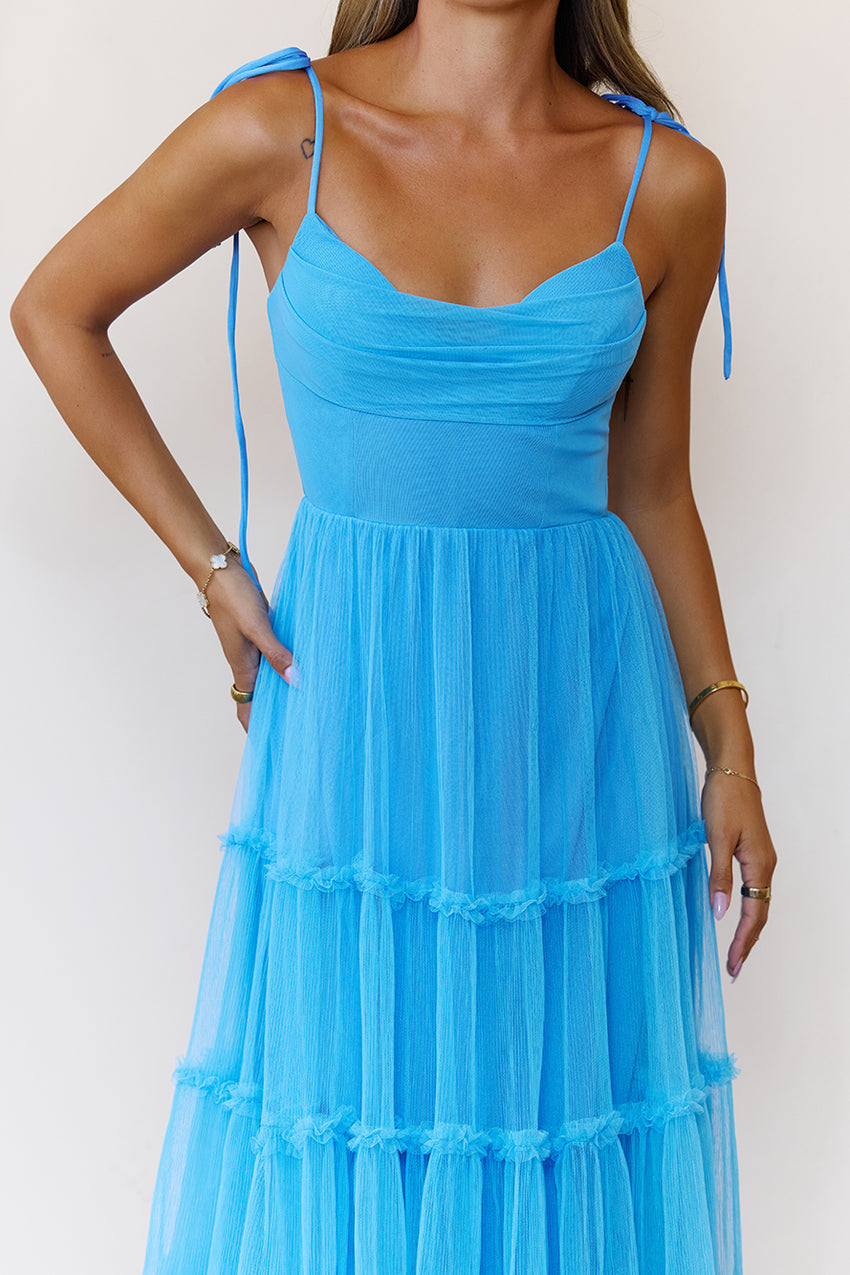 Never Declined Maxi Dress Blue