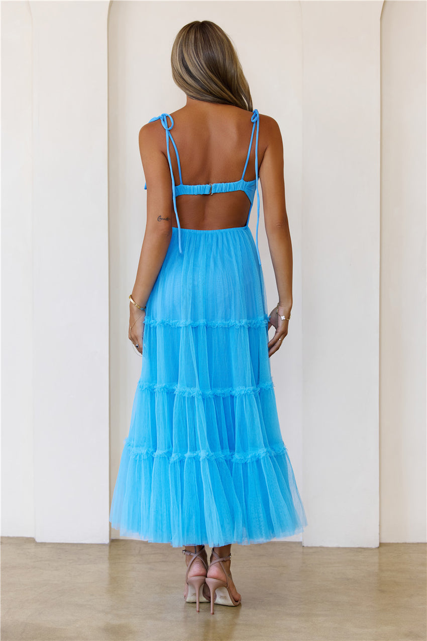 Never Declined Maxi Dress Blue