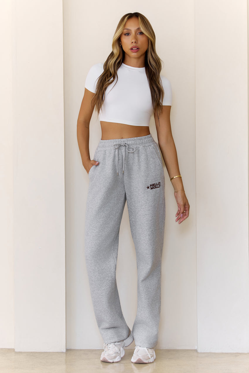 BASE Fleece Straight Leg Sweatpants Grey Marle