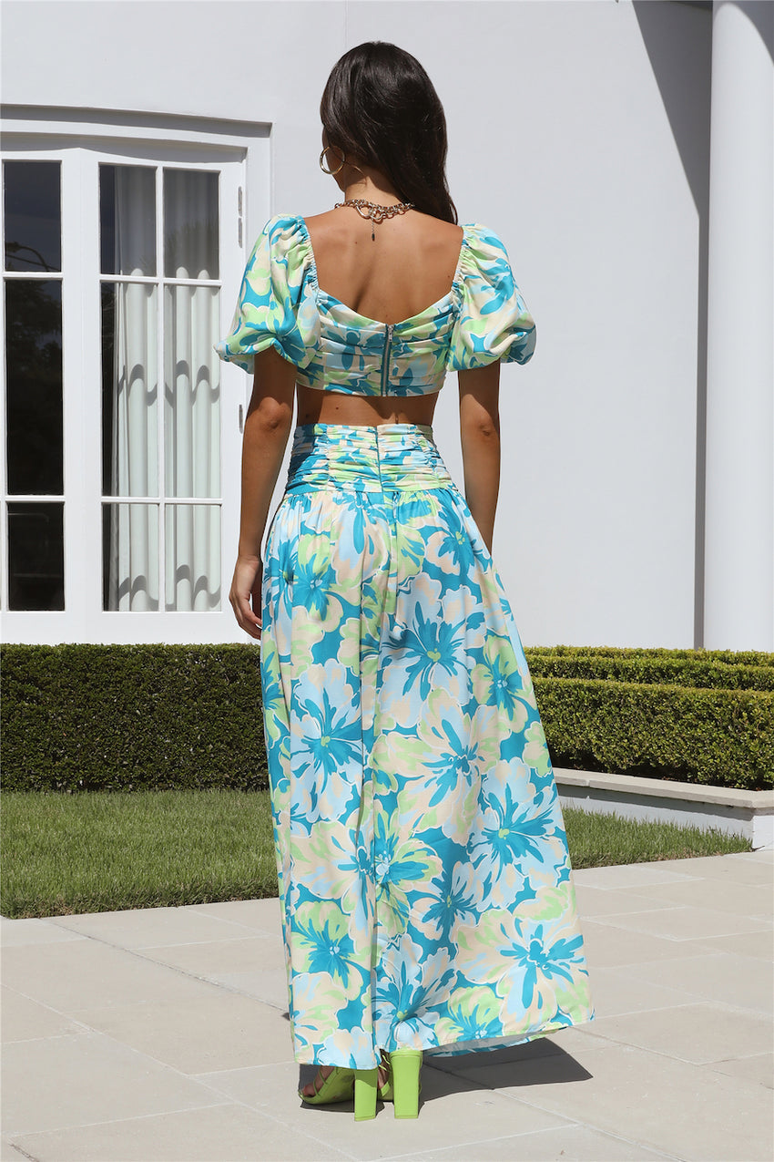 Florentine Top Teal Floral
