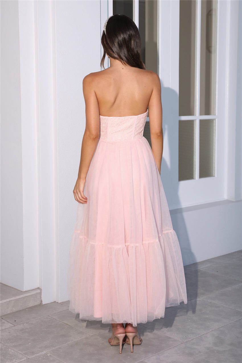Royal Treasure Tulle Maxi Dress Pink