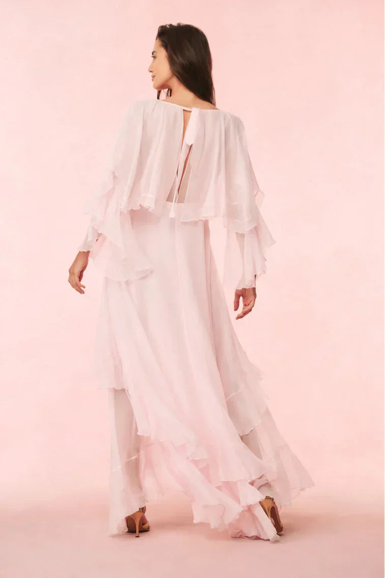 Collia Silk Maxi Dress - Pale Pink