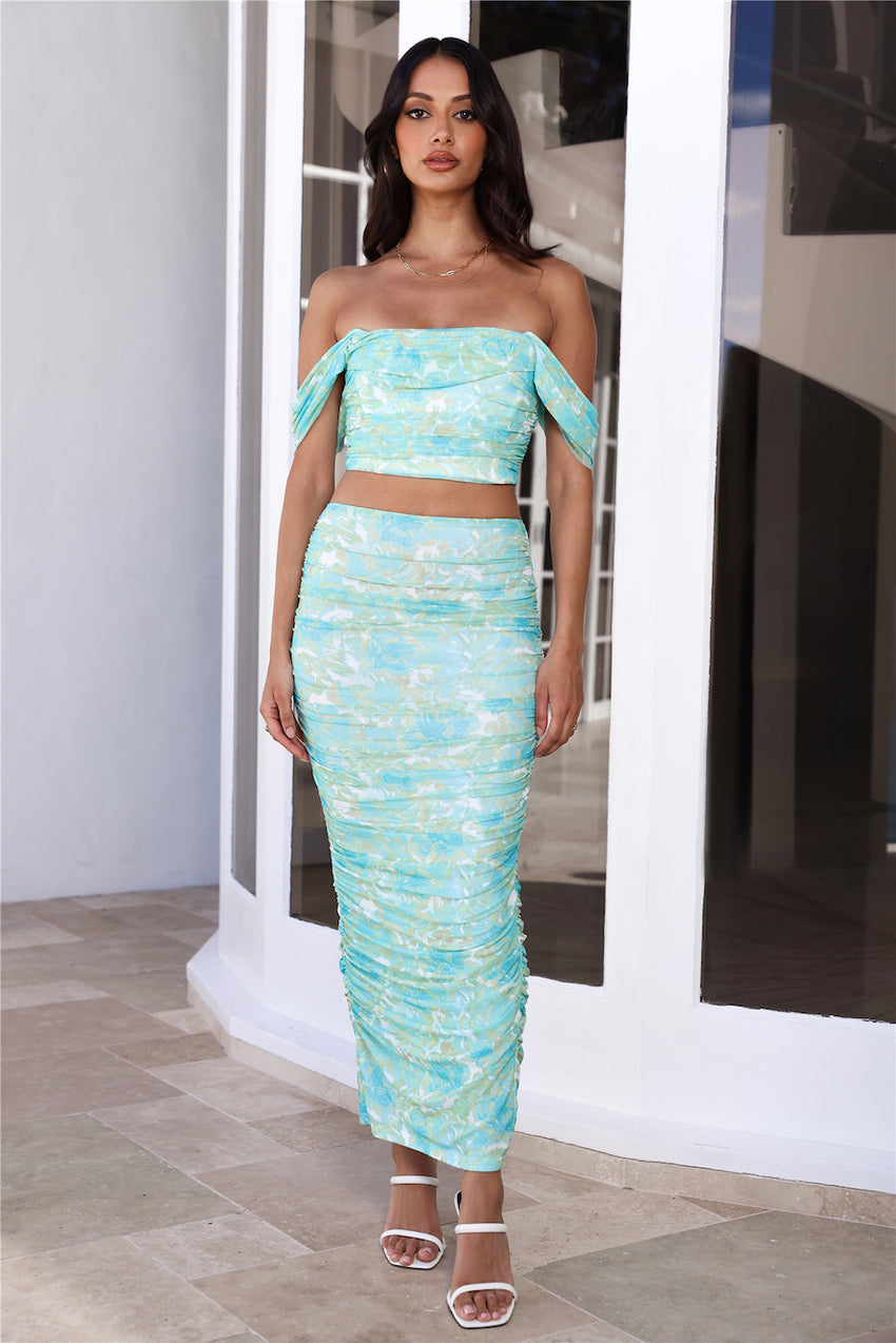 Unlock The Code Mesh Crop Top Green