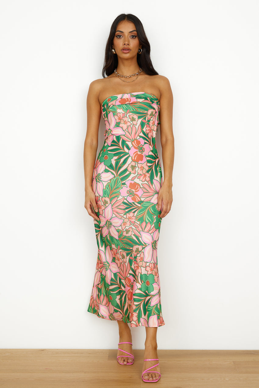 Highway To Heaven Maxi Dress Pink Green