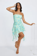 Dance Girl Dance Strapless Mini Dress Green