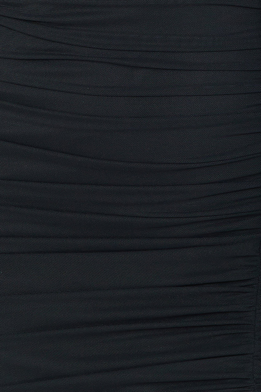 Face The Party Strapless Mesh Mini Dress Black