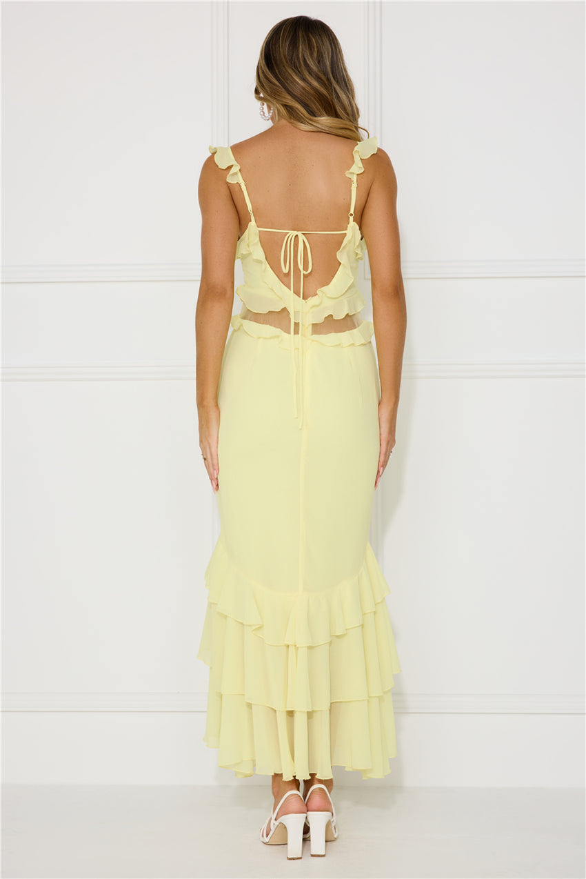 Golden Rooftops Midi Dress Yellow