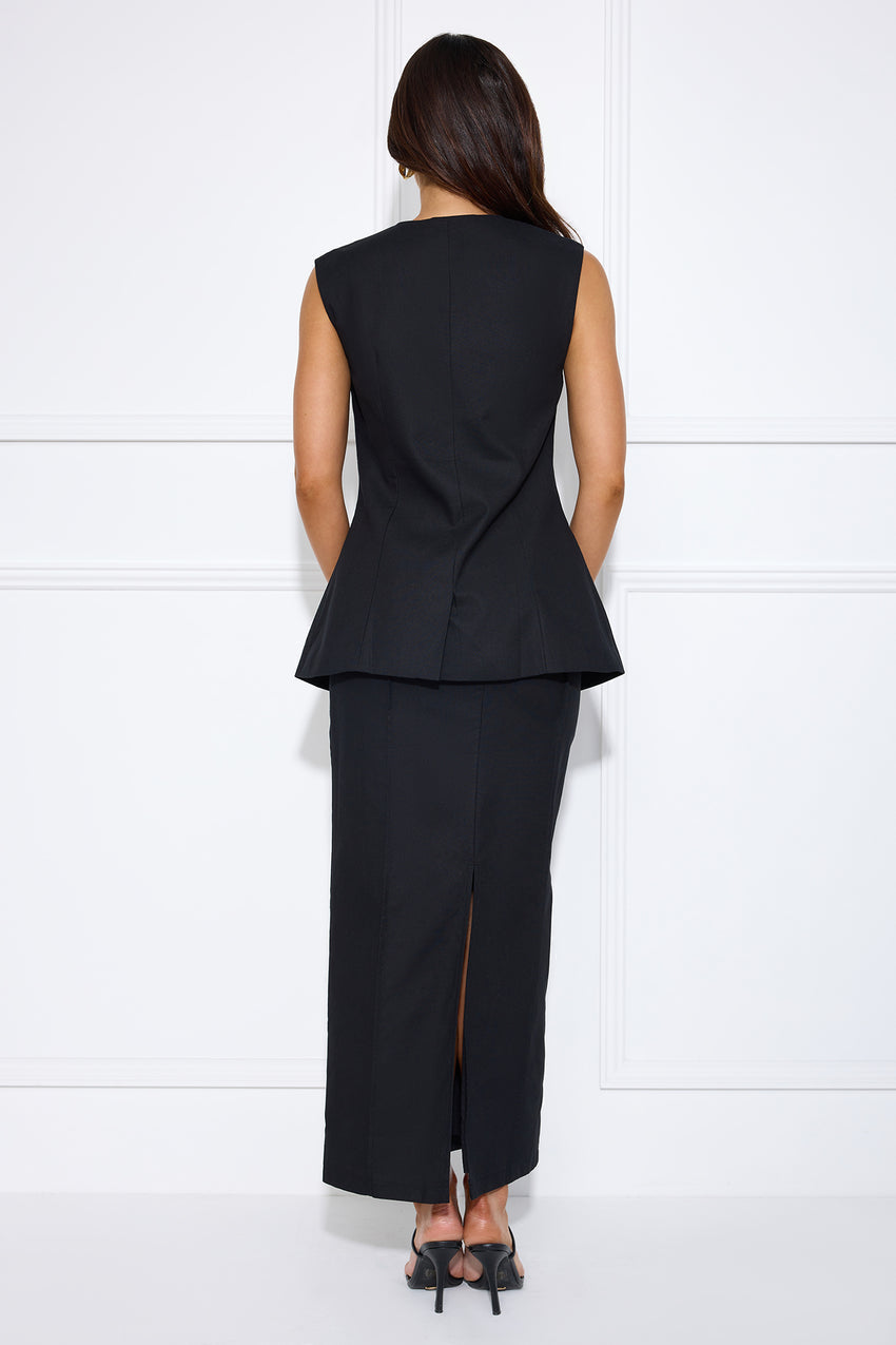 Office Talk Vest Top Black