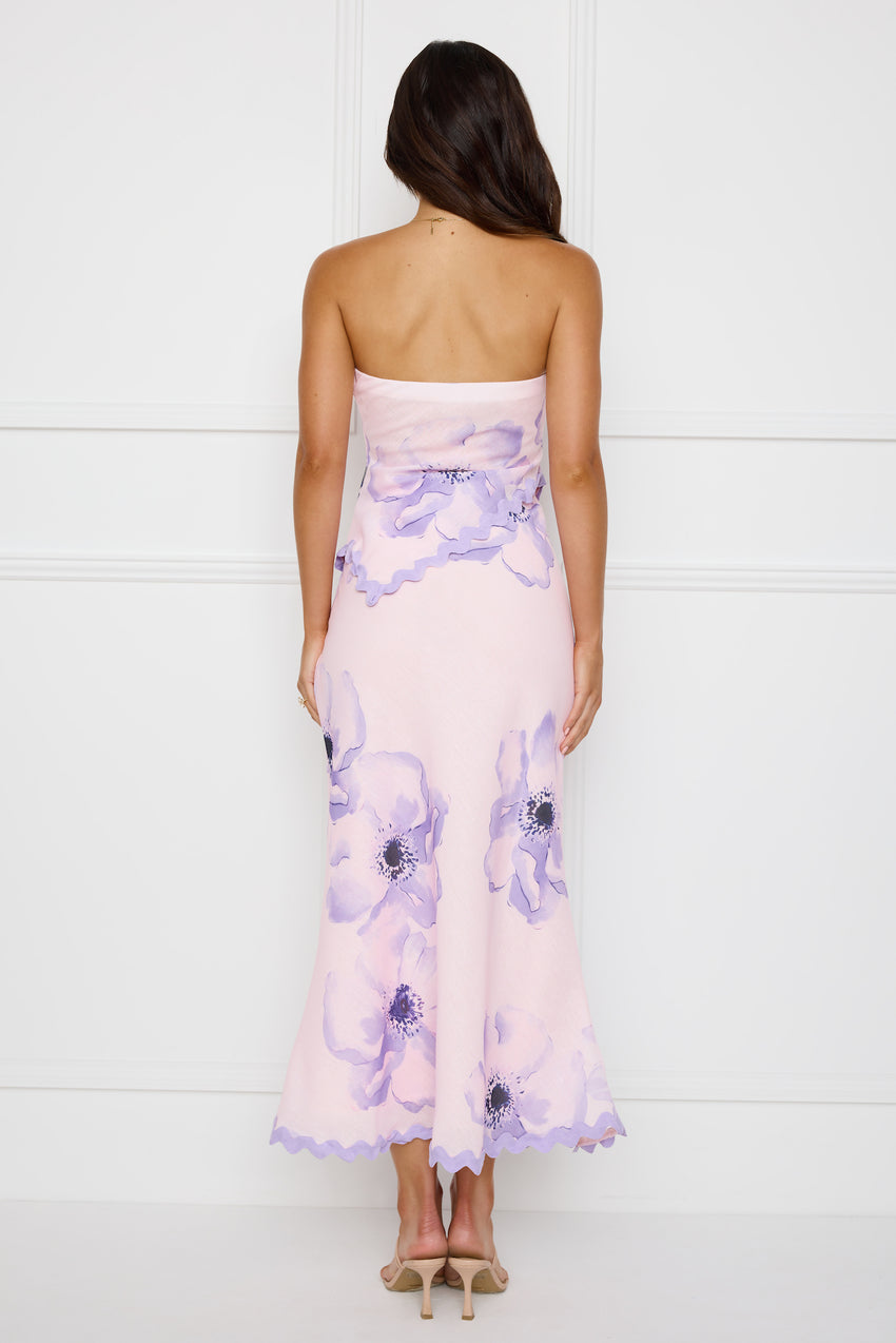 Seaside Stunner Strapless Crop Top Lilac