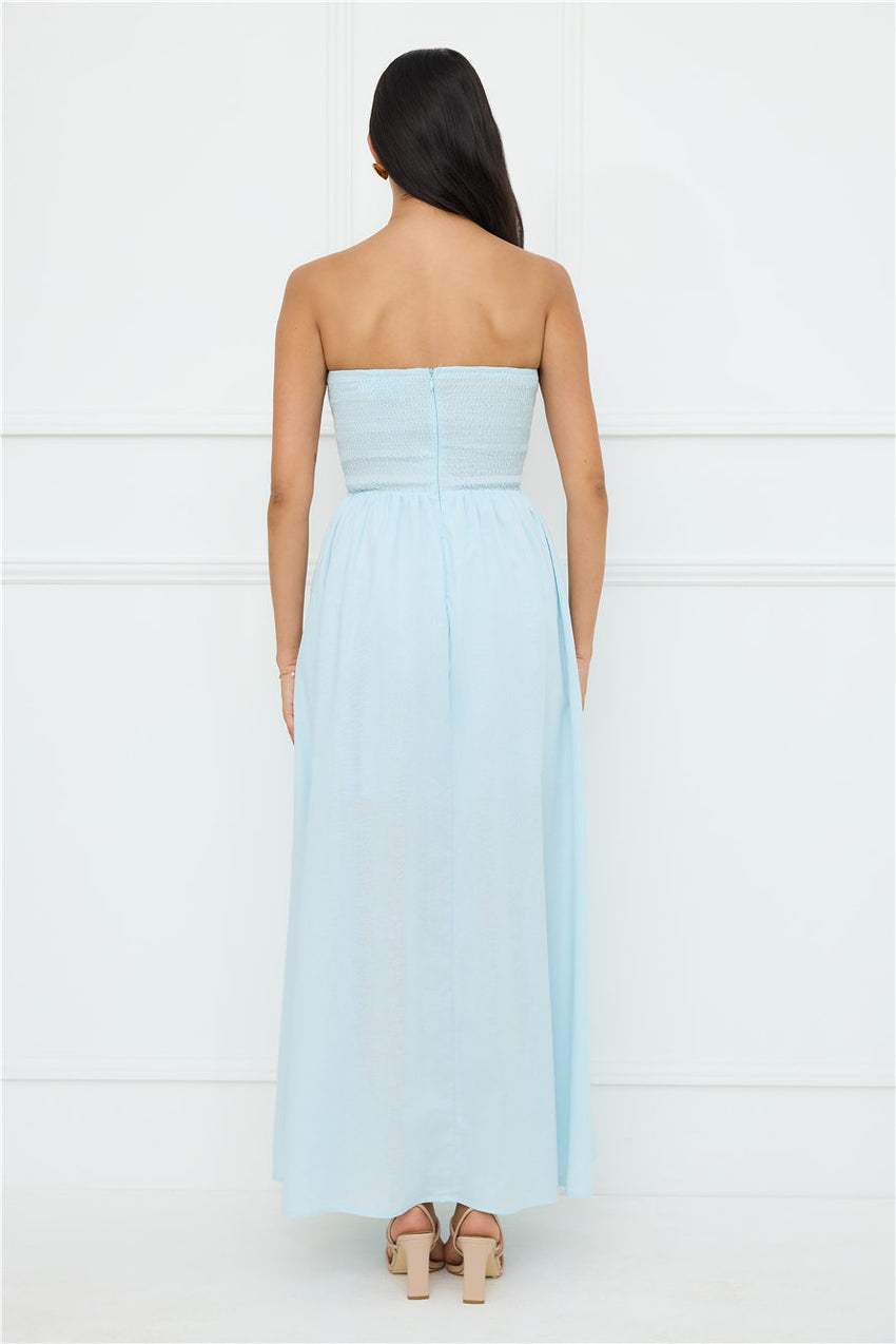 Luciana Strapless Maxi Dress Blue
