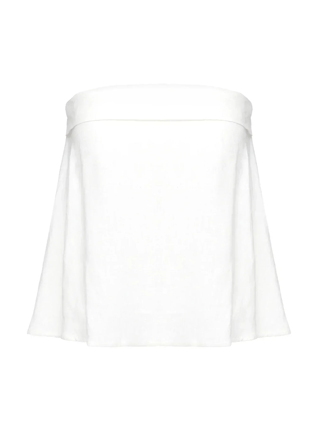 Ethel Strapless Linen Top White