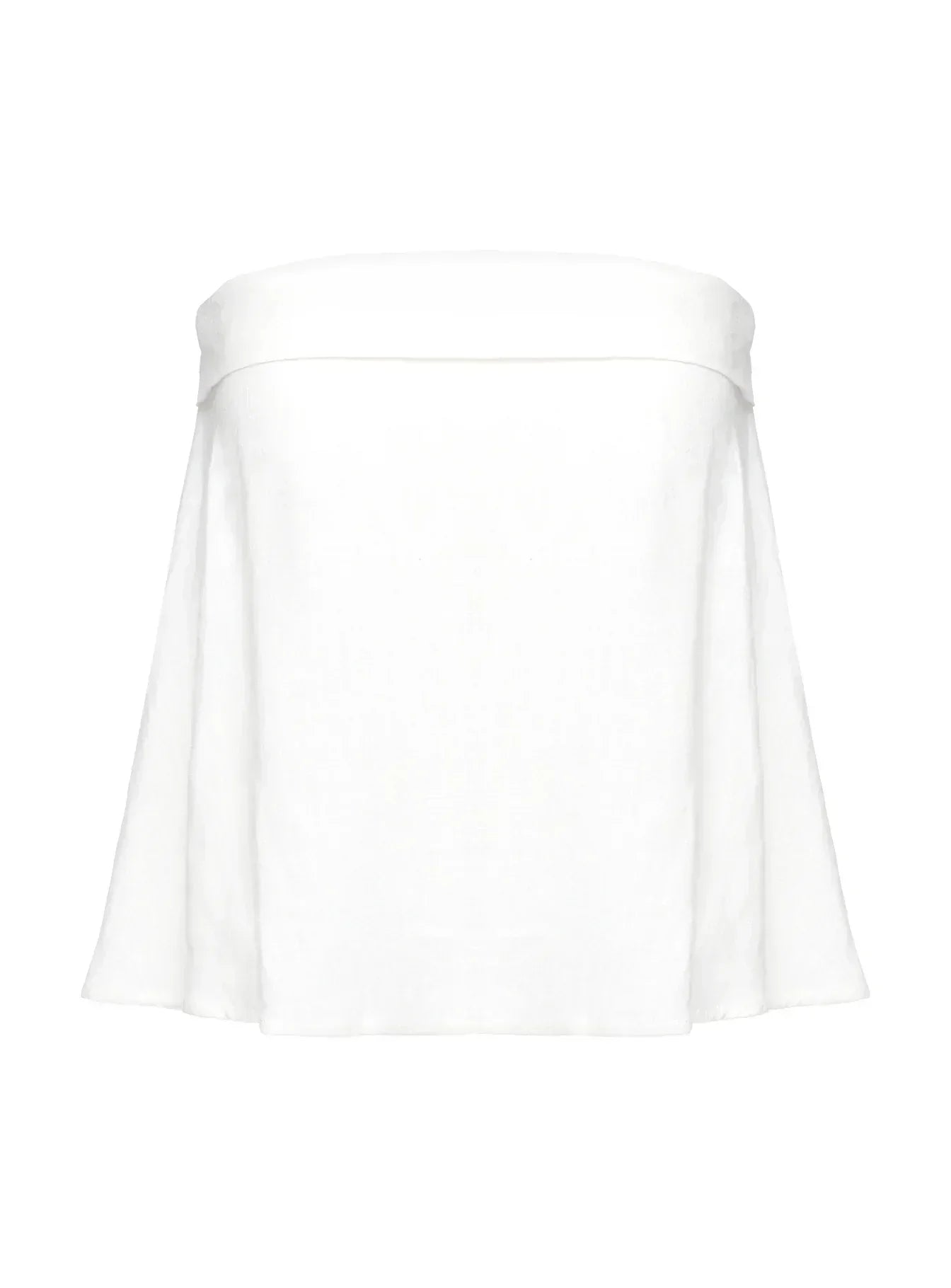 Ethel Strapless Linen Top White