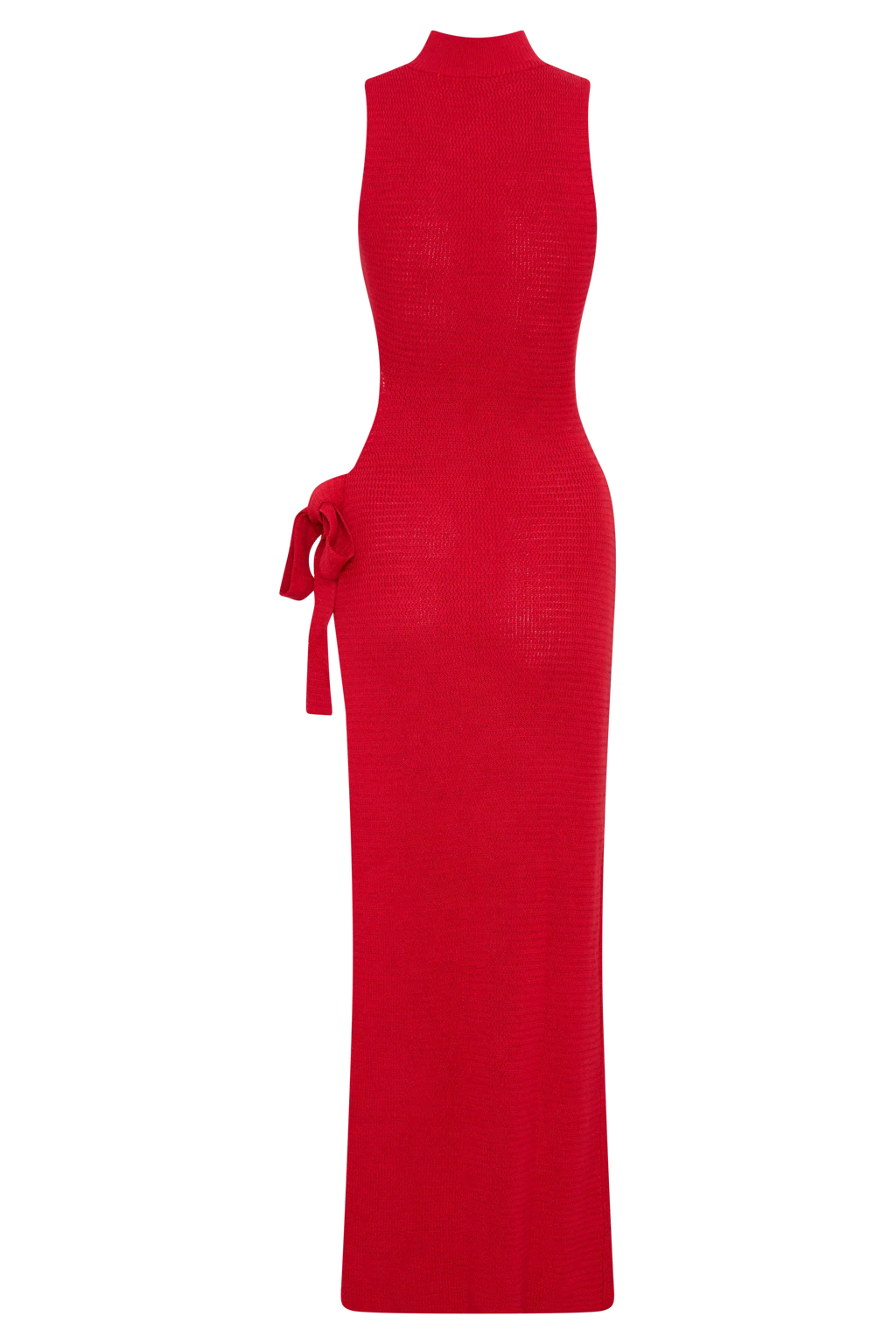 Stephanie Cut Out Knit Maxi Dress - Red
