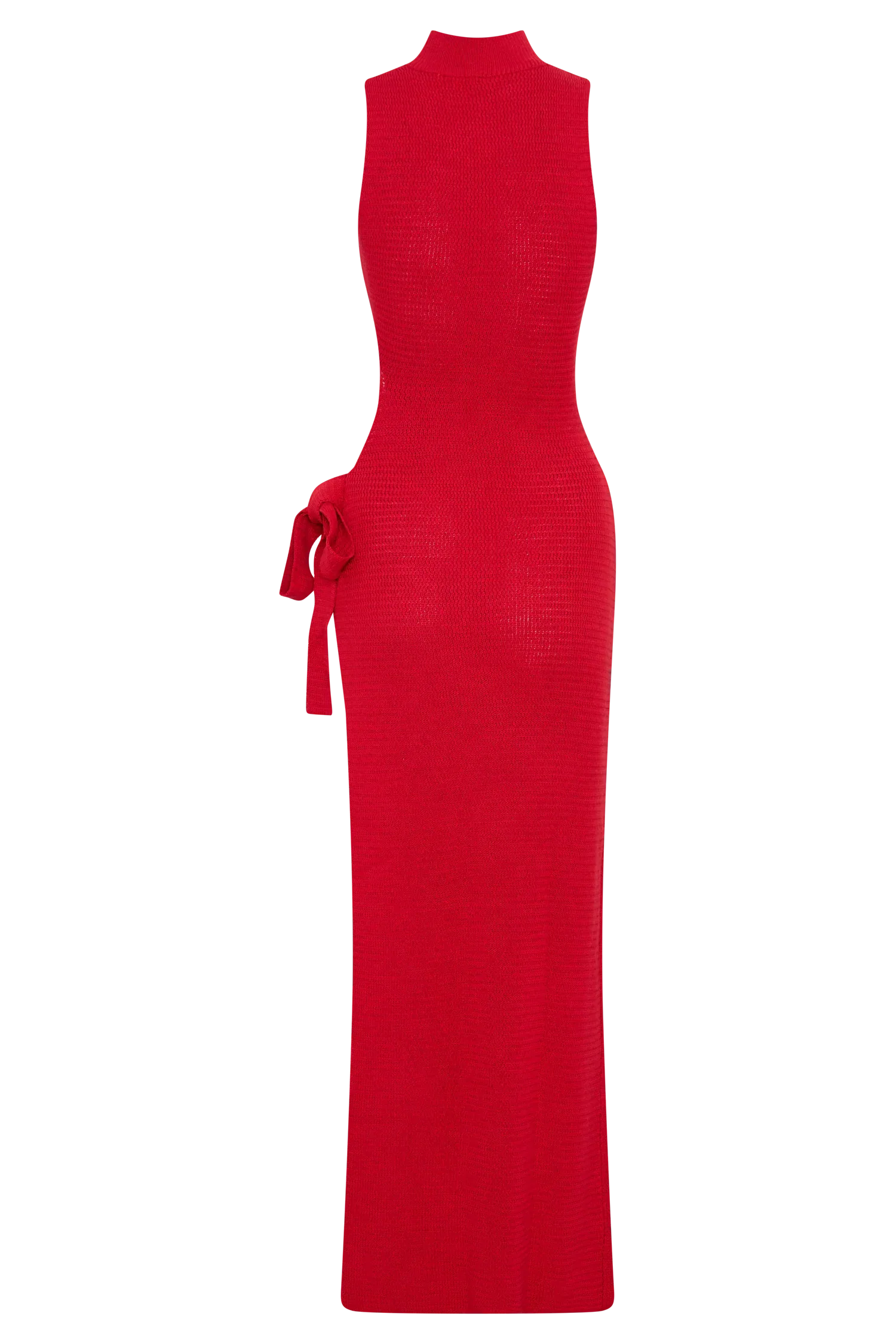 Stephanie Cut Out Knit Maxi Dress - Red