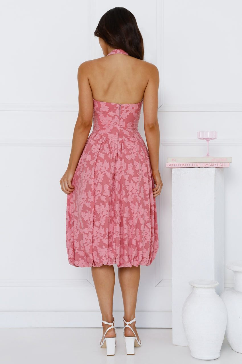Soul Goals Halter Midi Dress Pink