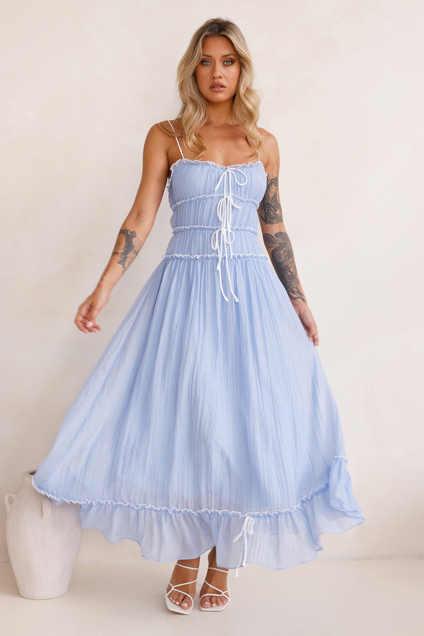 Season Beam Maxi Dress Blue