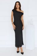 Xenia Off Shoulder Midi Dress Black