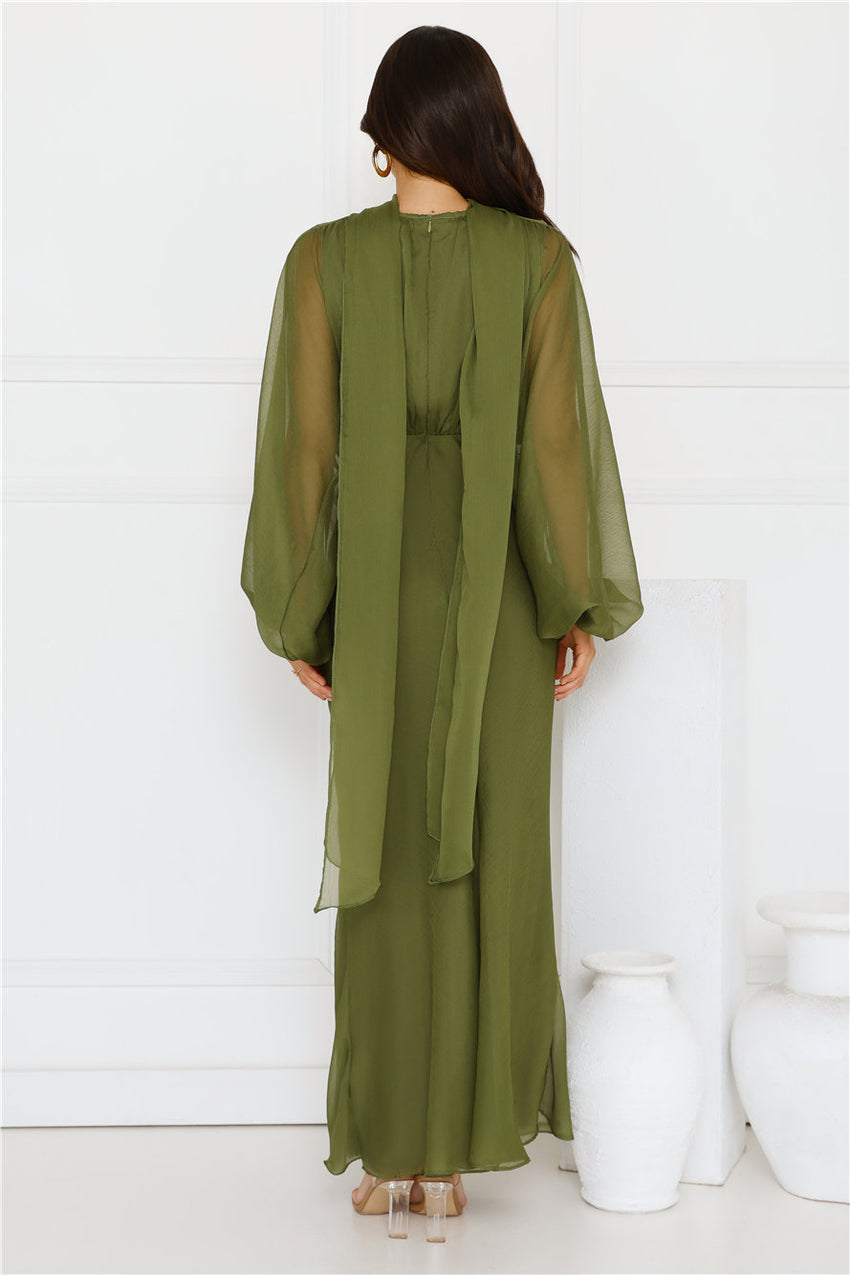 Once A Stylist Maxi Dress Khaki
