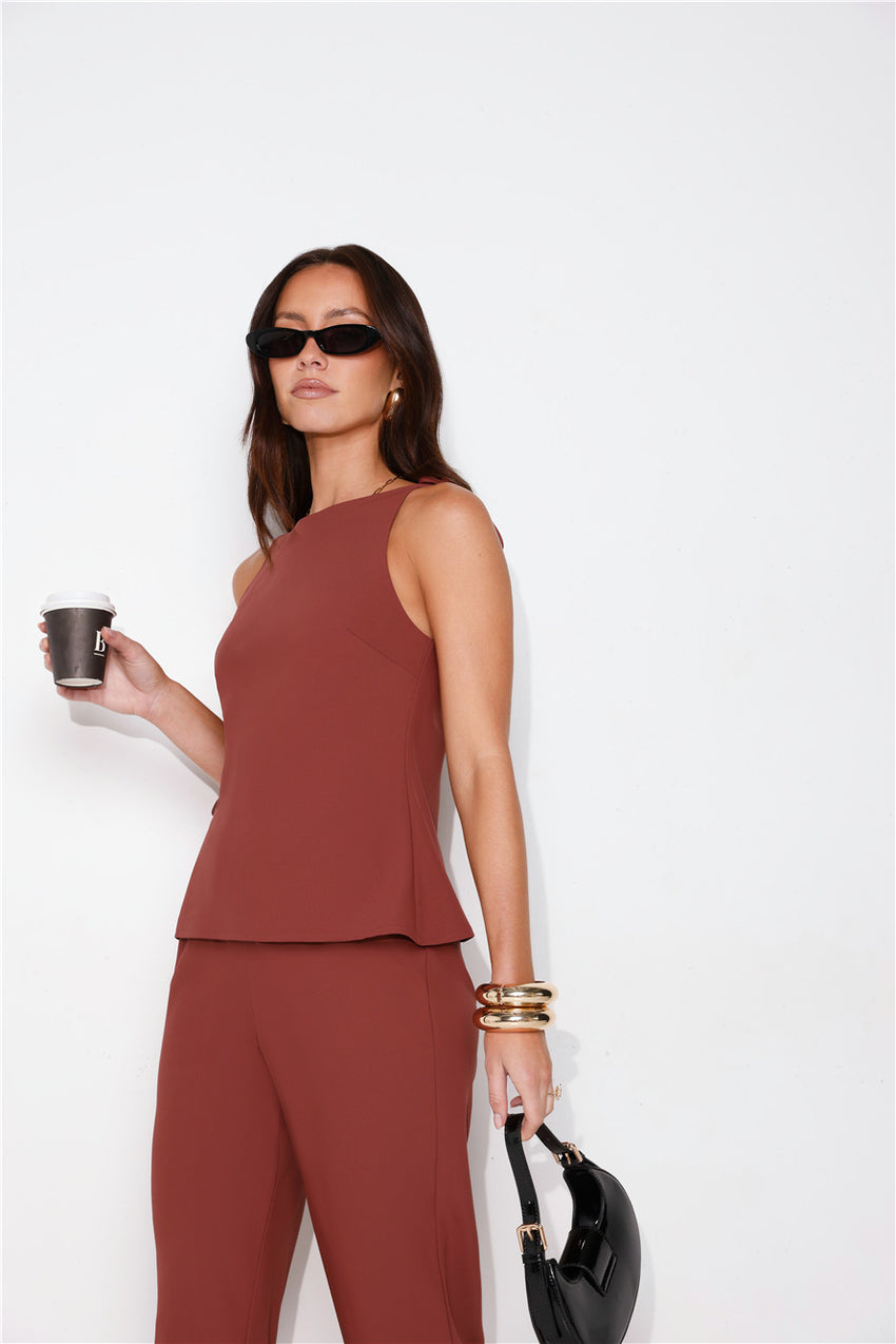 Tailor Theory Top Brown