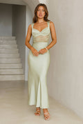 Permission To Party Satin Maxi Dress Sage