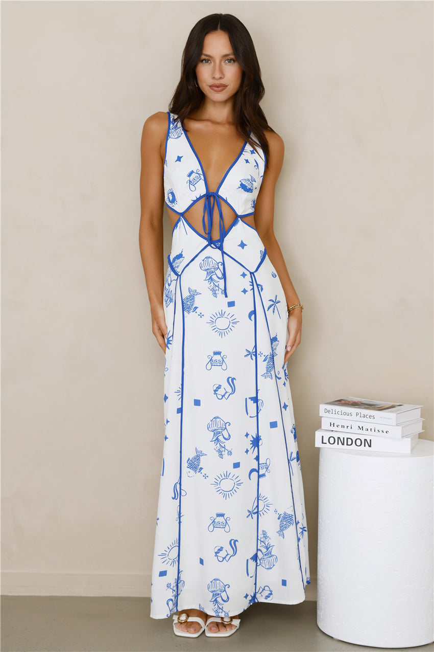 Aegean Dreams Maxi Dress Blue