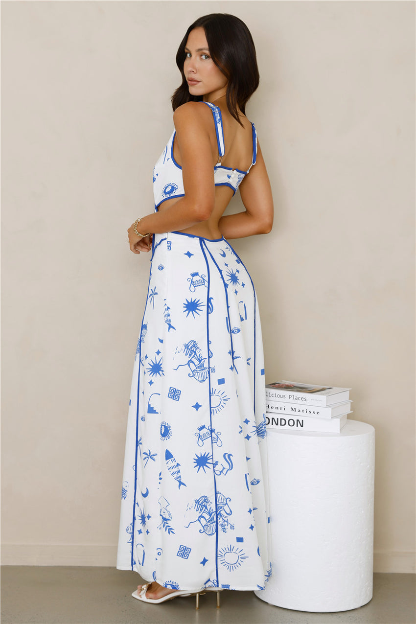 Aegean Dreams Maxi Dress Blue