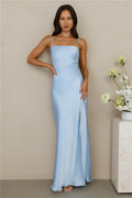 The Violetta Satin Maxi Dress Blue