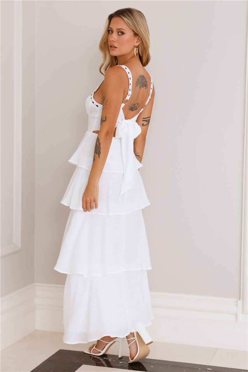 Ocean Spray Maxi Dress White