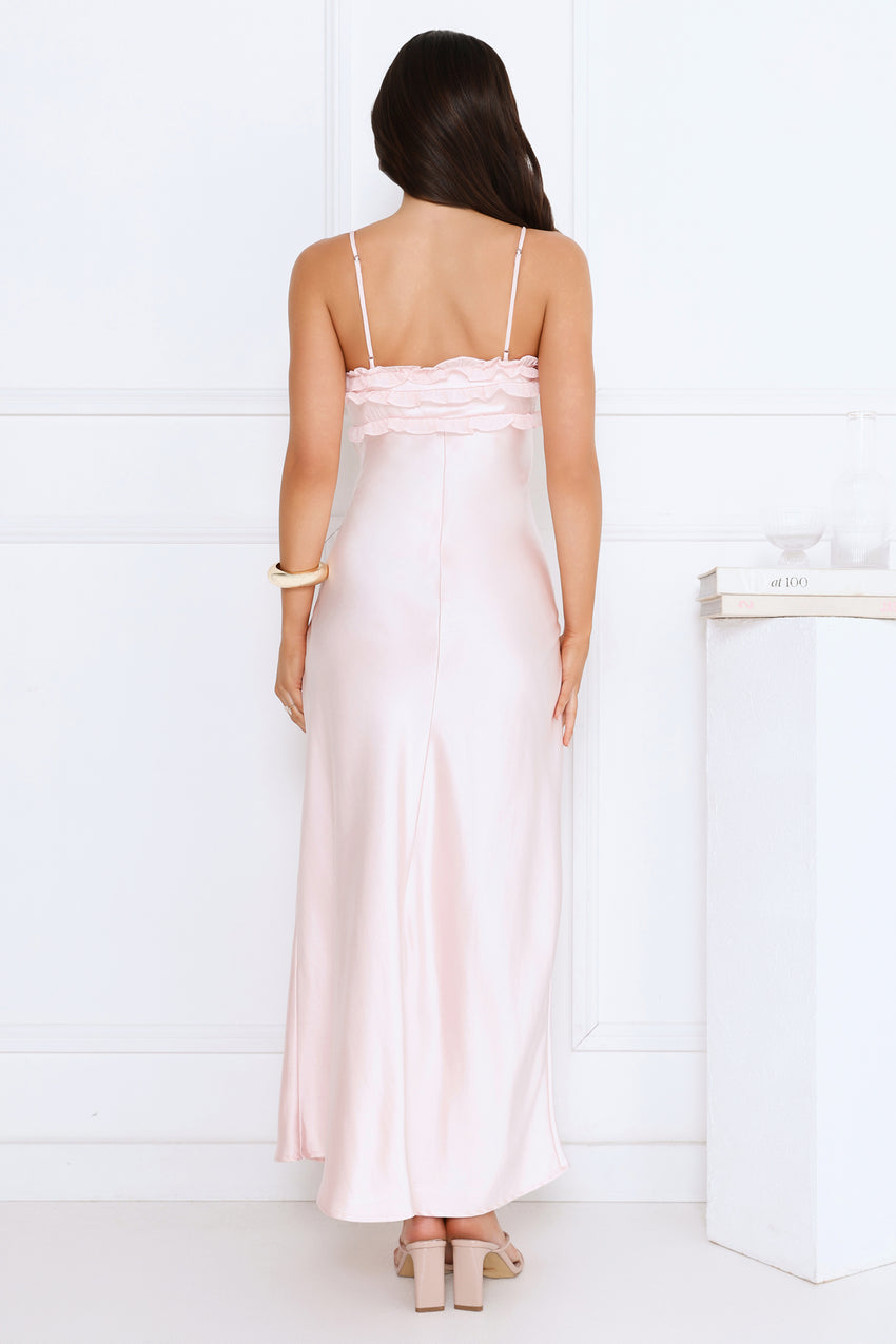 Dreamscape Luxe Satin Maxi Dress Pink