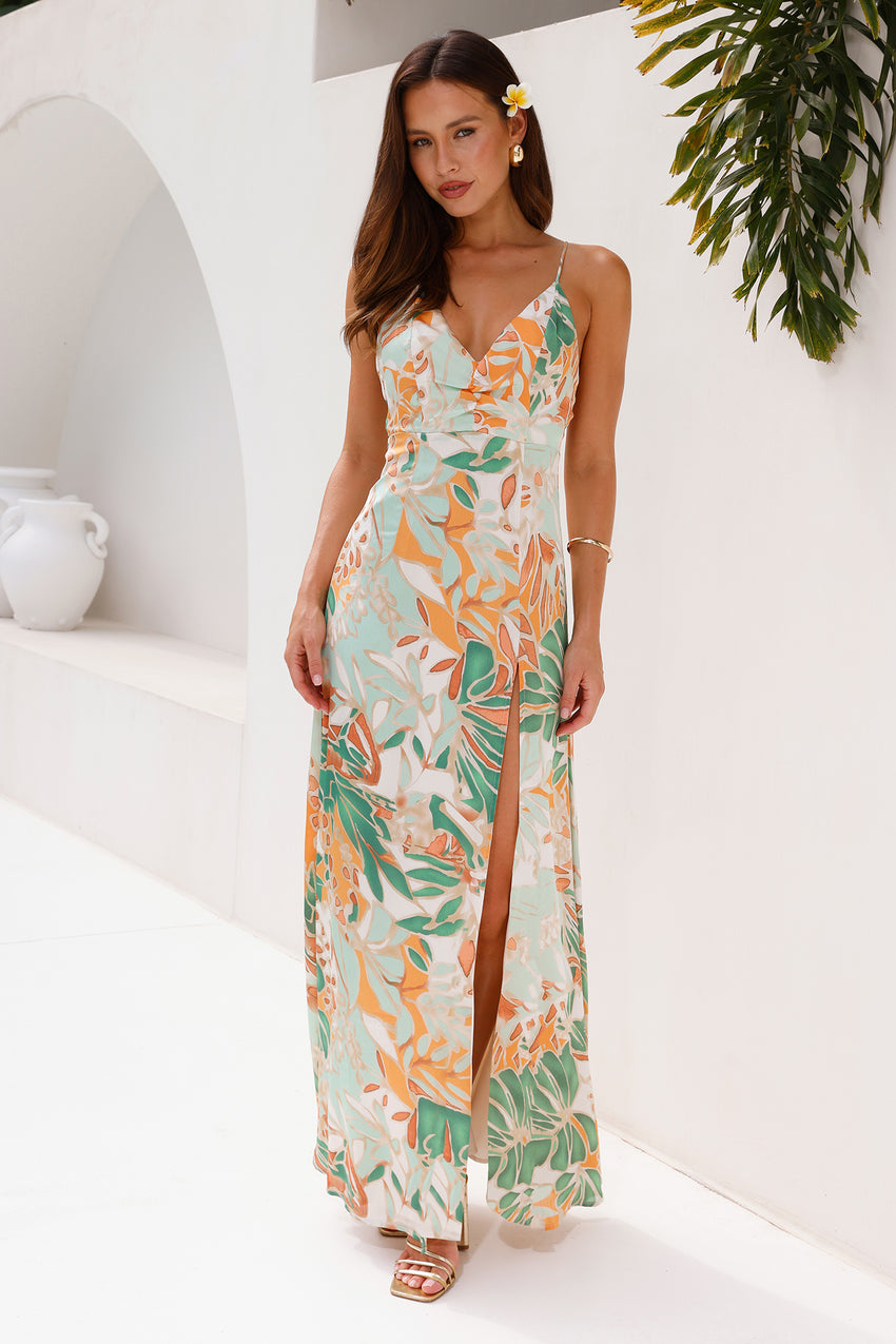 HELLO MOLLY Rainforest Glow Maxi Dress Green