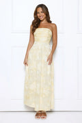 Gorgeous Temptation Strapless Maxi Dress Yellow