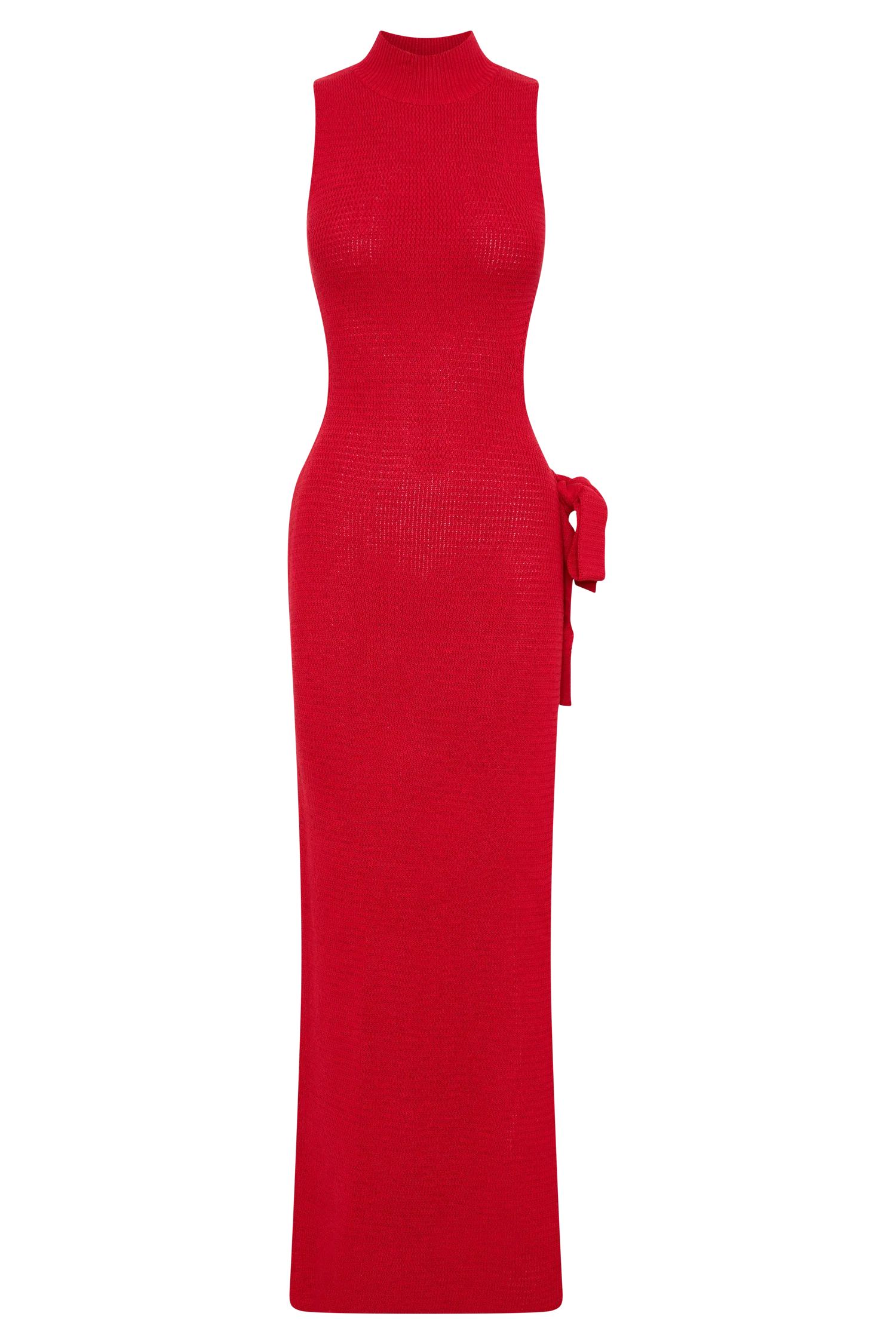 Stephanie Cut Out Knit Maxi Dress - Red