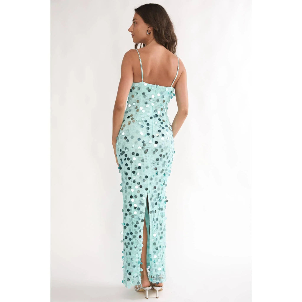 Sea Glass Sequin Maxi Dress