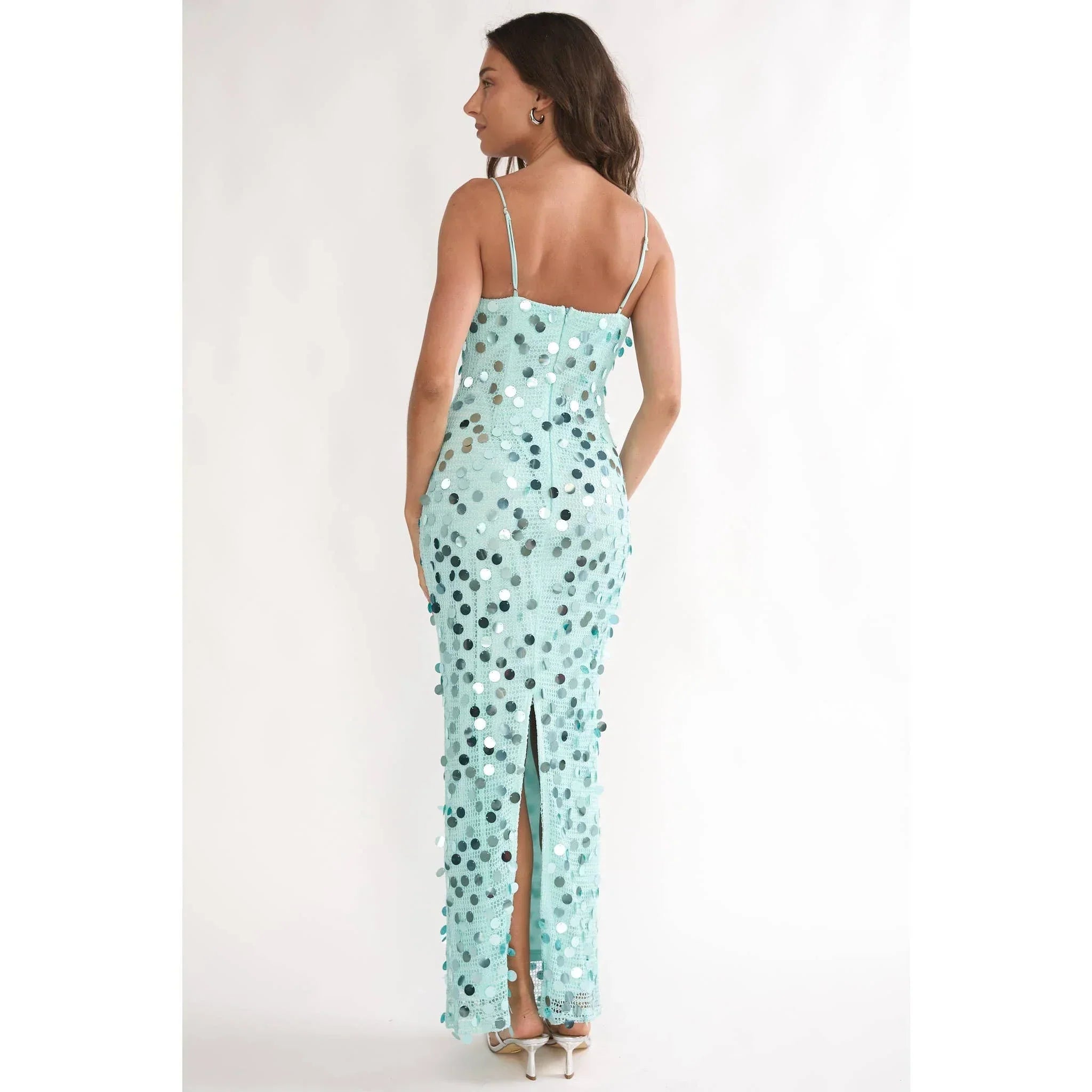 Sea Glass Sequin Maxi Dress