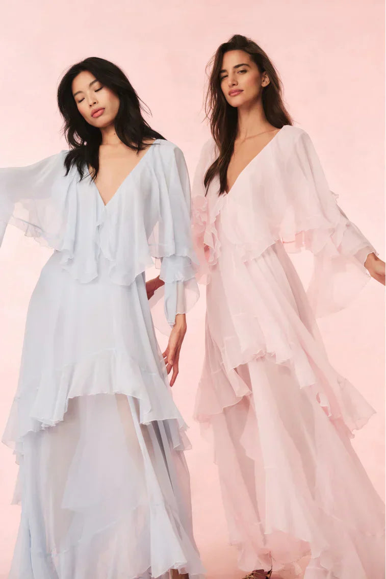 Collia Silk Maxi Dress - Pale Pink