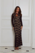 Enchanted Allure Lace Long Sleeve Maxi Dress Black