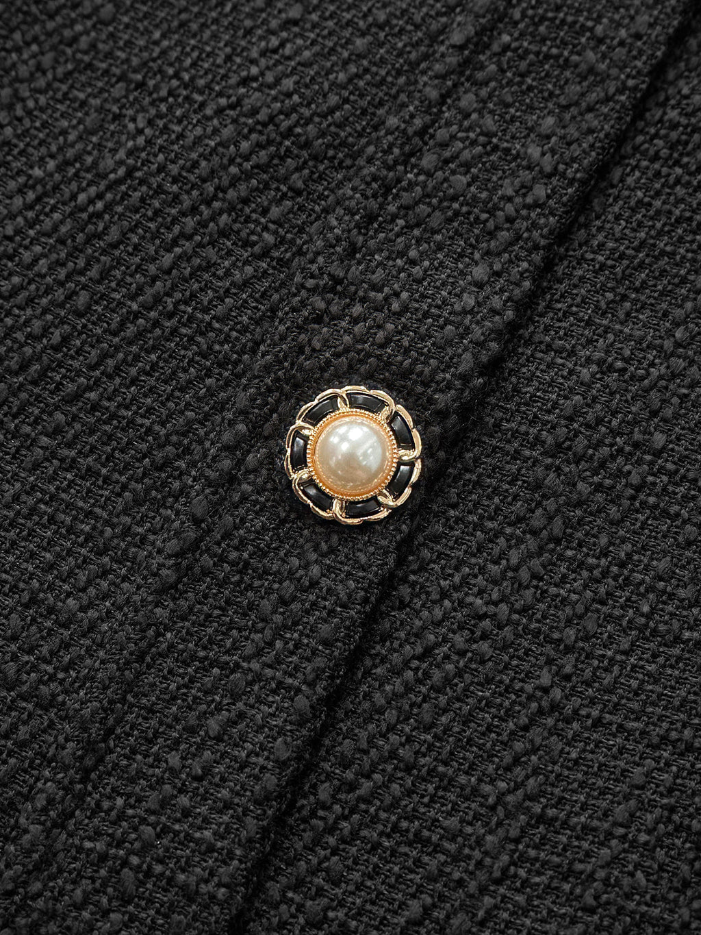 Tweed Sleeveless Button Mini Dress