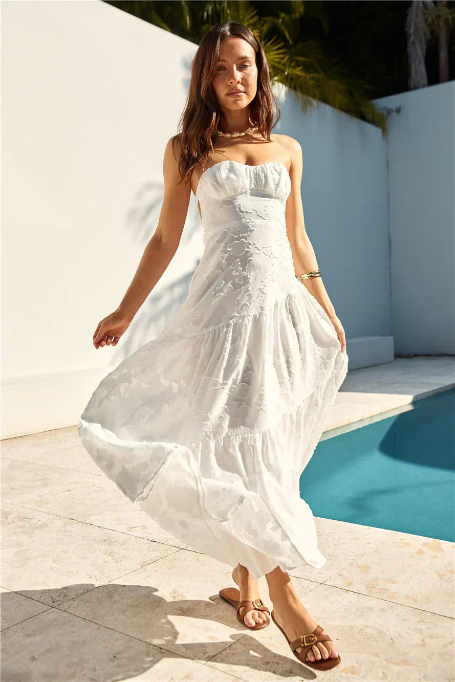 You And Me Strapless Maxi Dress White