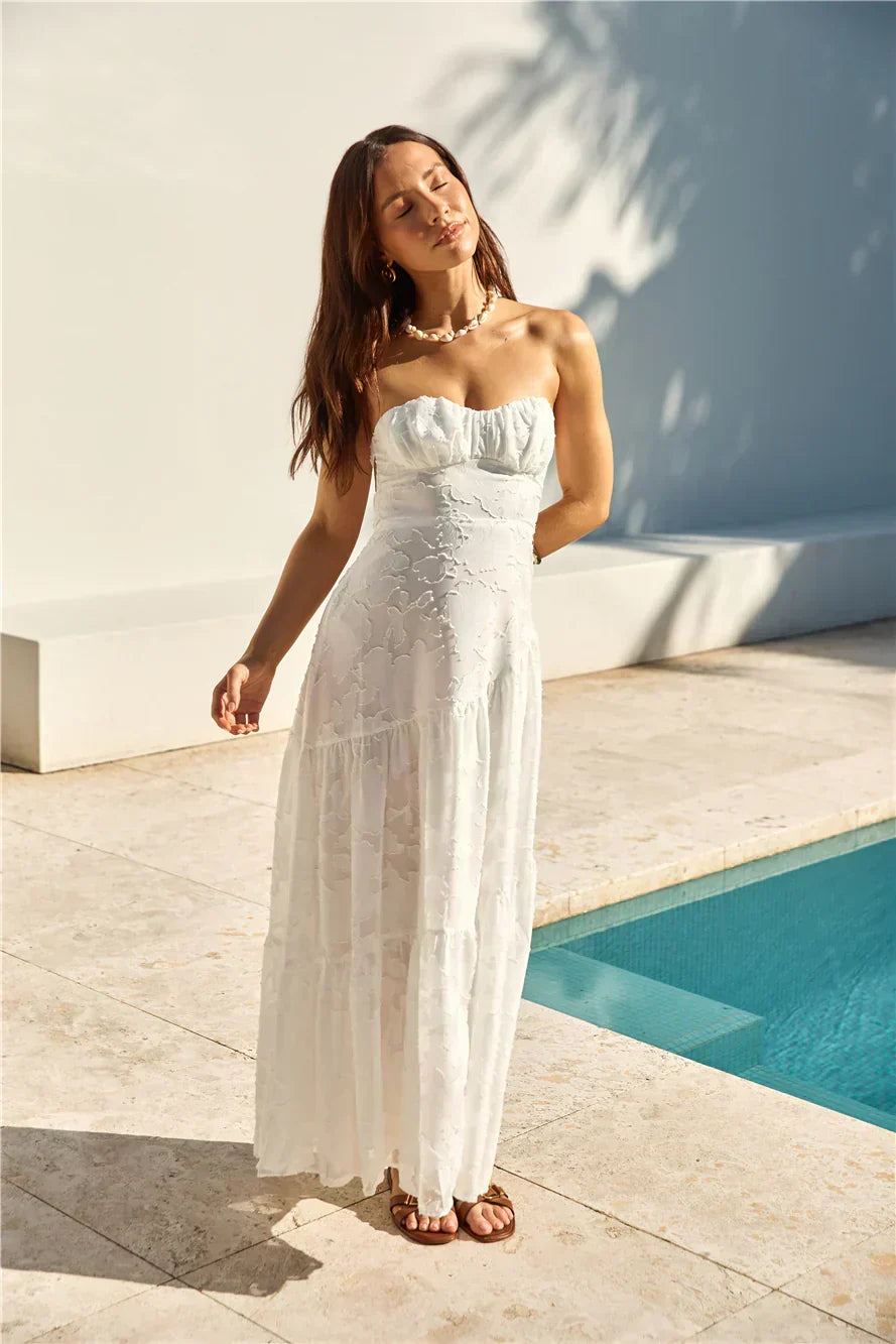 You And Me Strapless Maxi Dress White