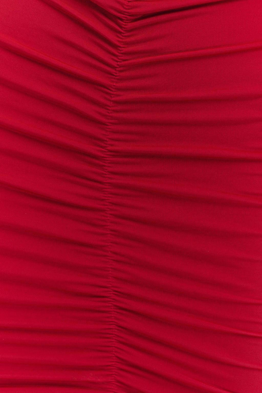Caspian Slinky And Mesh Off Shoulder Mini Dress - Ruby
